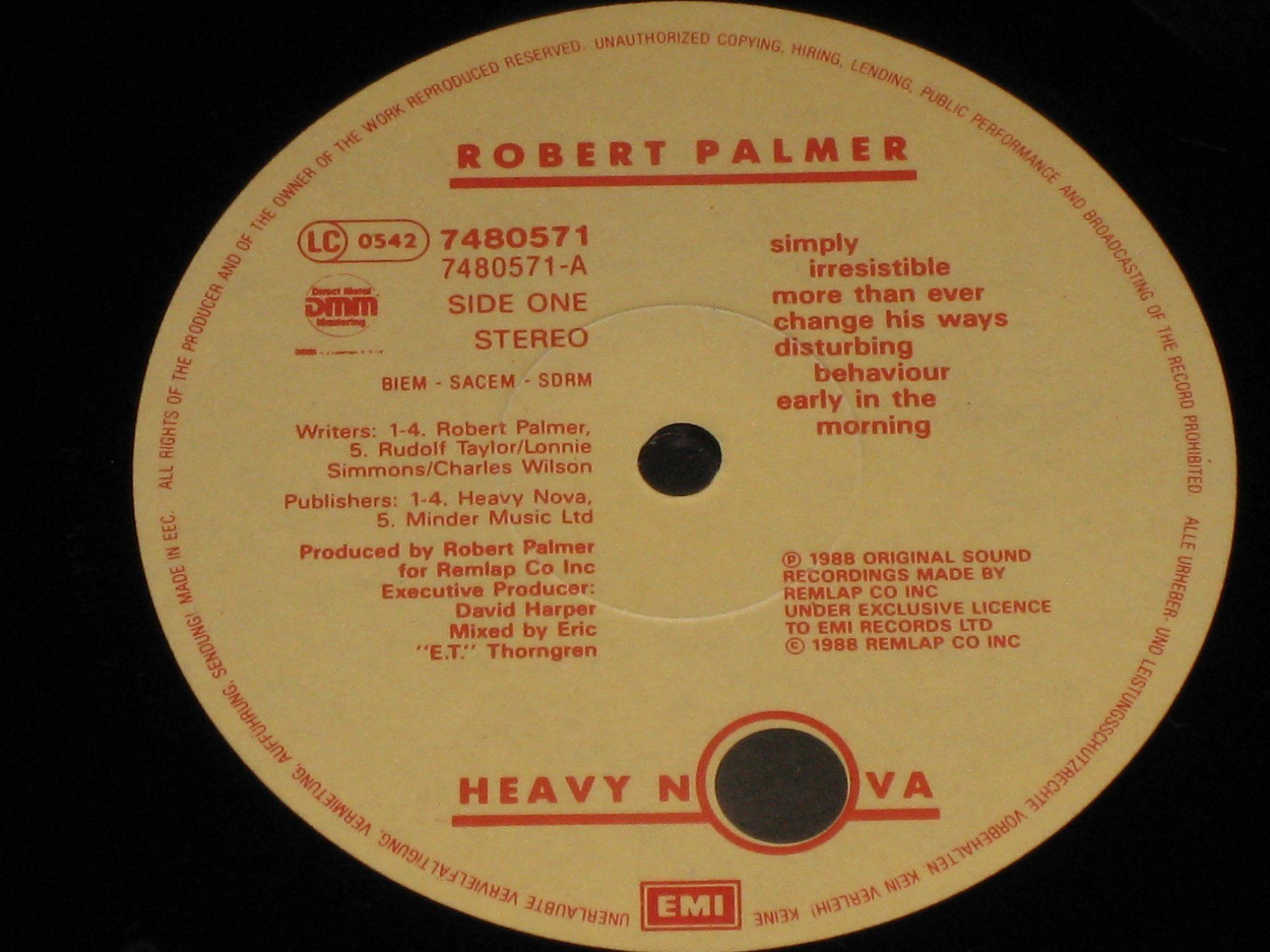 Dischi in vinile: LP - ROBERT PALMER - HEAVY NOVA – Usato da Steckborn venduto da Quo7 1