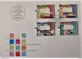 2001 FDC ATM Zeitgen. Grafik MiNr: 11-14