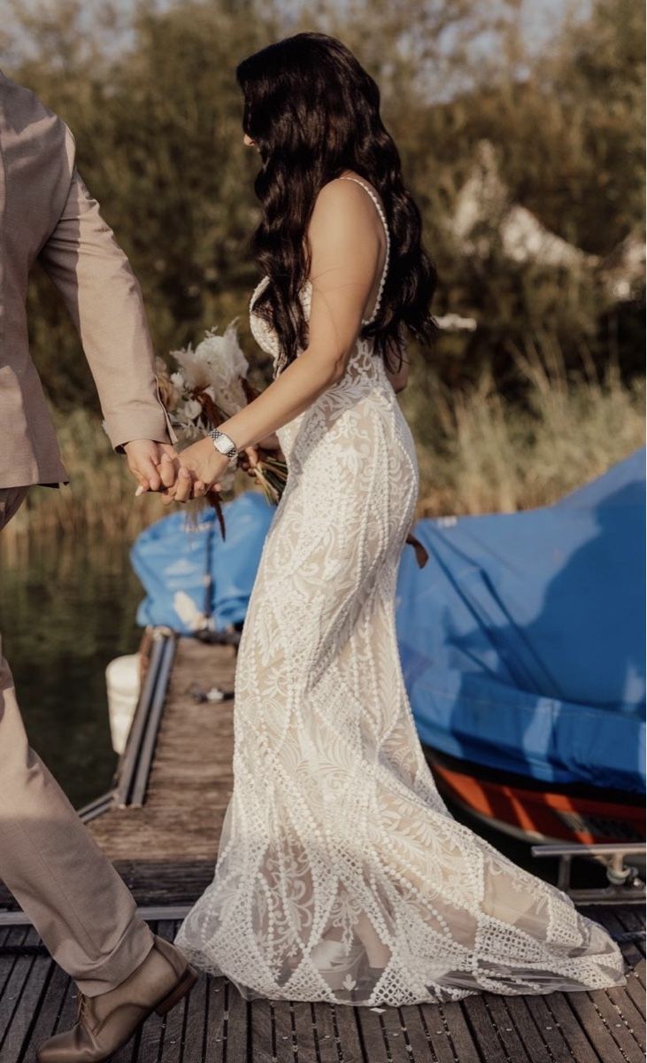 Vestiti: Brautkleid mit Überrock Gr. 36 – Usato da Brunnen venduto da Herzig-Brautmode 1