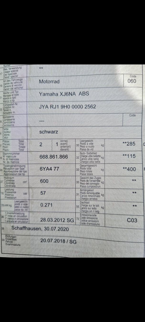 Yamaha Strada: Yamaha XJ6N, ABS, ca 6500km – Usato da Stetten SH venduto da 7soulchild7 1