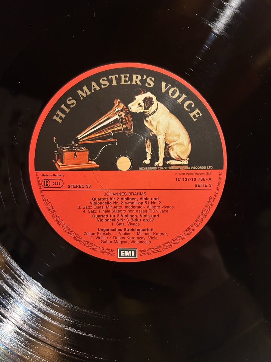 Vinyles: Brahms - String Quartets, Clarinet Quintet. 3LPs. EMI – D'occasion à Haute-Nendaz par Arzak 2