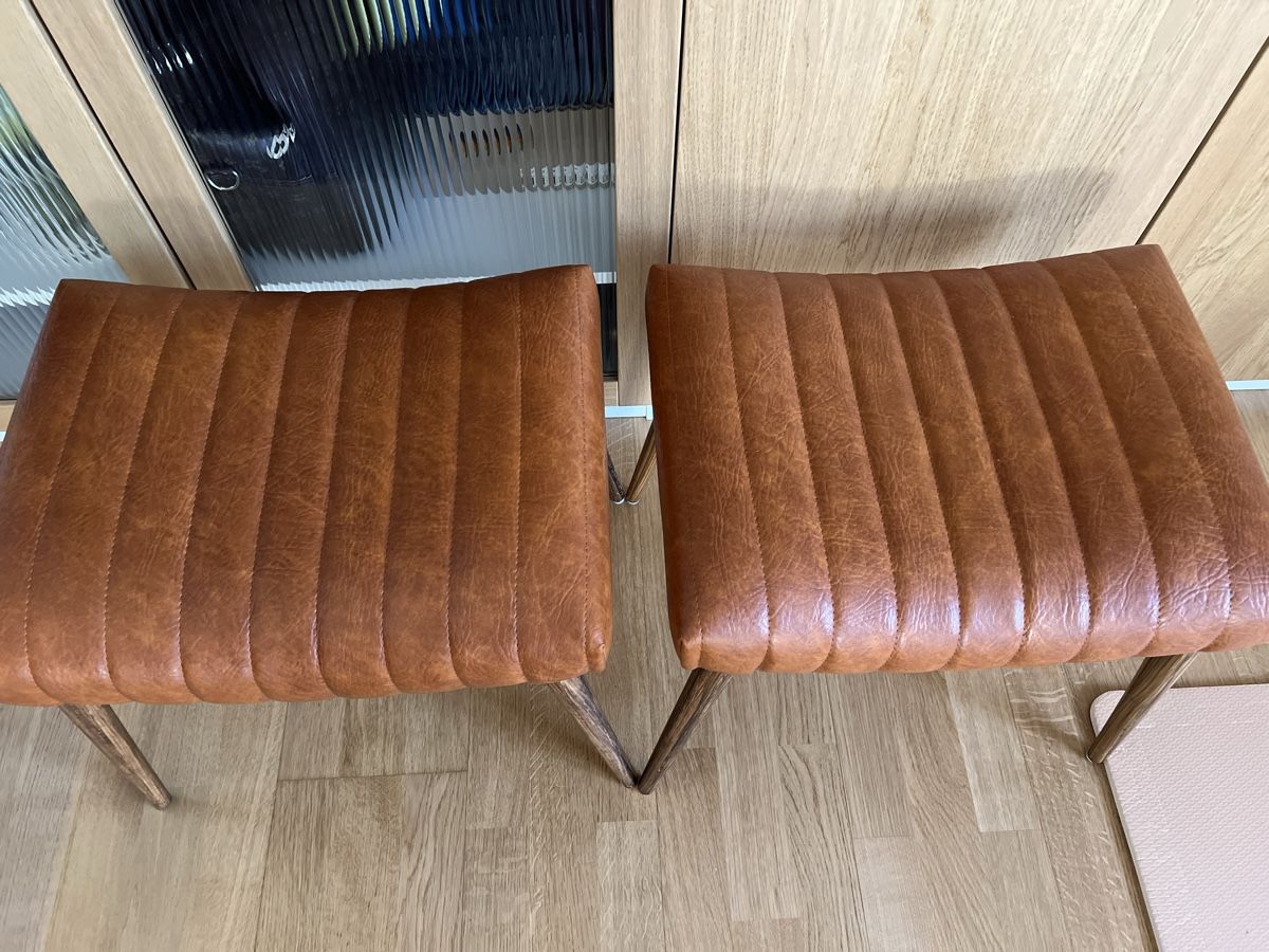 Sgabelli: 2 Hocker im Retro Design, Echtleder – Nuovo (secondo la descrizione) da Basel venduto da kiko9 4