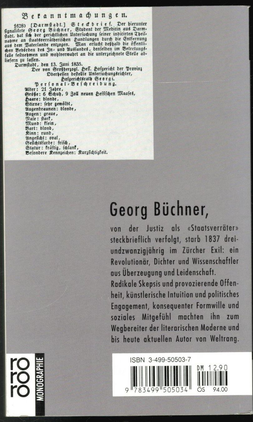 Bücher: Rowohlts Monographien rm 50503; Georg Büchner – Gebraucht aus Zürich von Tolima194 1