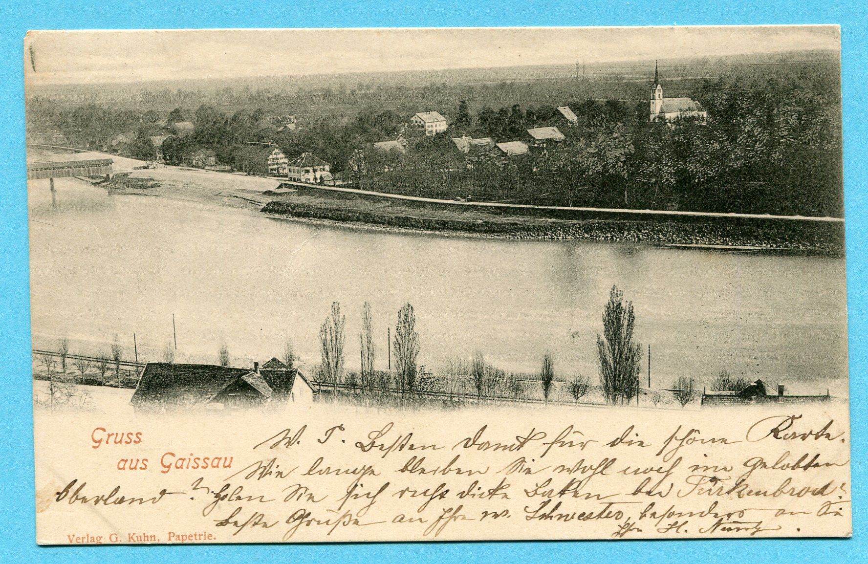 Ansichtskarten: Gruss aus Gaissau 1901 – Gebraucht aus Opfikon von Prophila