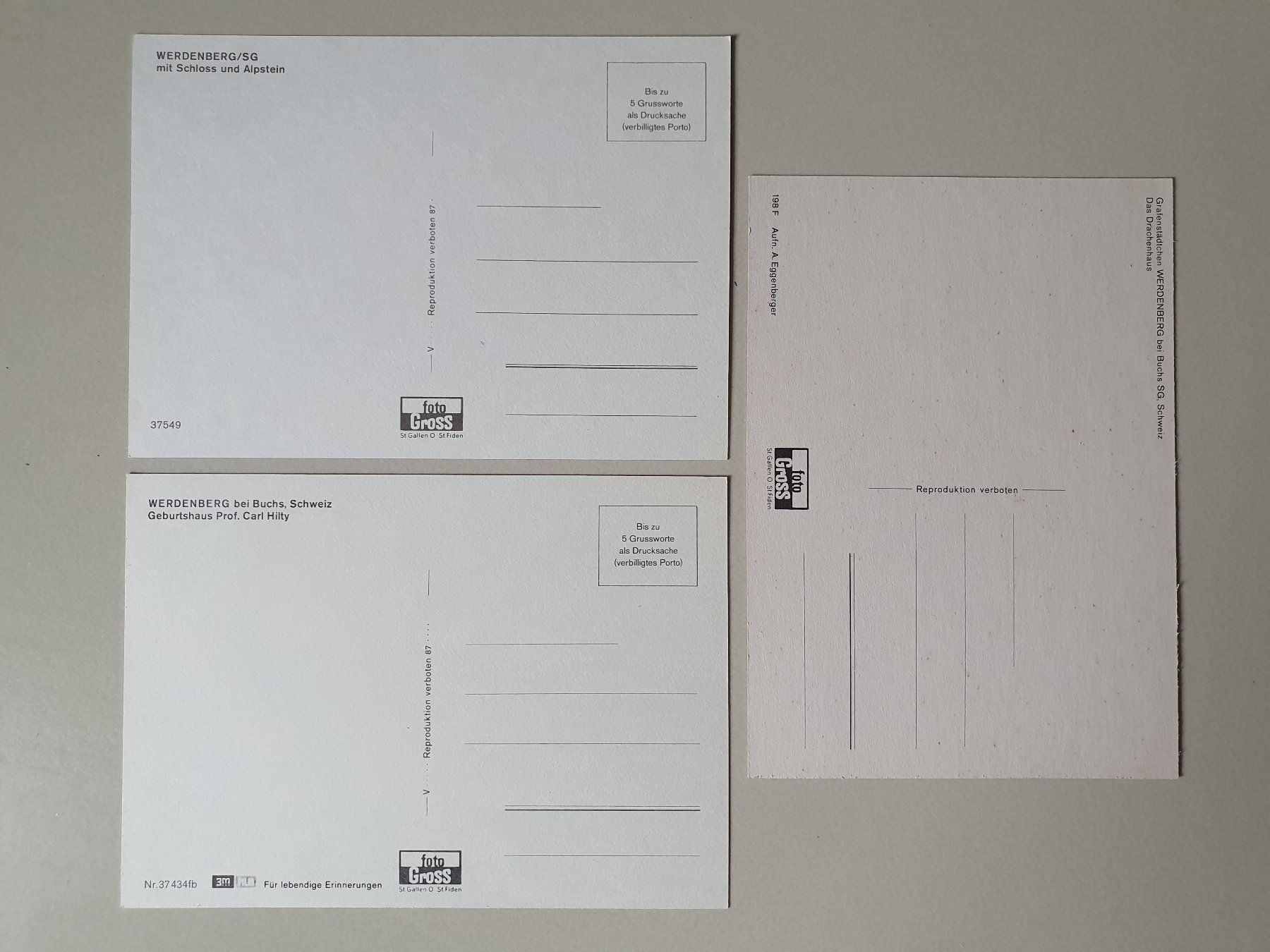 Cartes postales: 3 ältere Postkarten von Werdenberg SG – Neuf (Voir description) à Stilli par Mos1 1