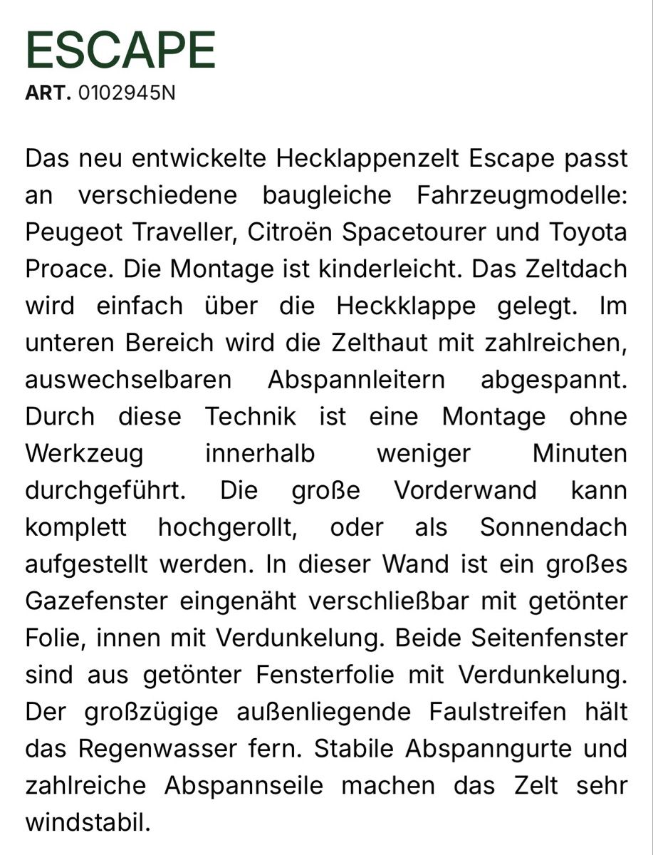 Tende : Brunner ESCAPE Heckklappenzelt neu – Nuovo e nell'imballaggio originale da Elsau venduto da Lex13 3