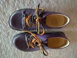 Damen Leder-Halbschuh, violett, Grösse 38