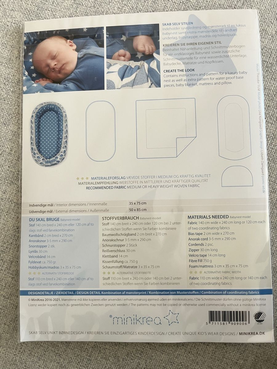 Cartamodelli: Minikrea Babynest Schnittmuster, NEU – Nuovo e nell'imballaggio originale da Frauenfeld venduto da heyLani 1