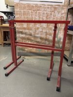 Red Metal Sawhorses Pair good Condition 2 Pieces Arbeitsbock