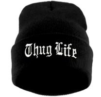 Schwarze Thug Life Mütze Beanie Wintermütze  neu.