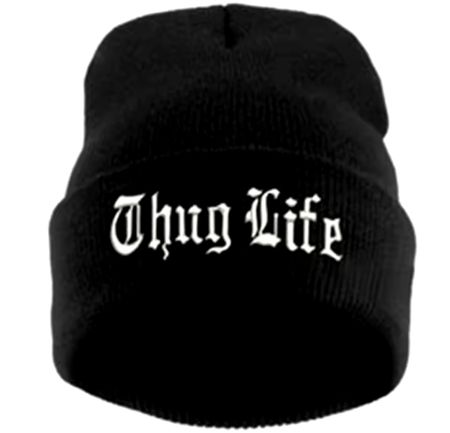 Schwarze Thug Life Mütze Beanie Wintermütze  neu.