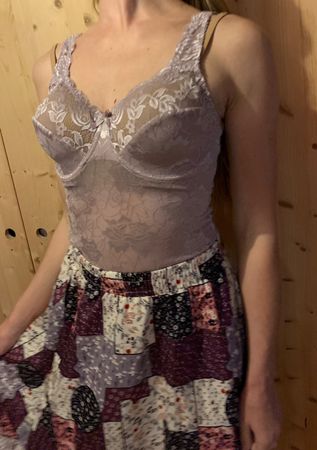 Glamour Top Canota sottoveste -Reggiseno di pizzo 80/85 B/C-