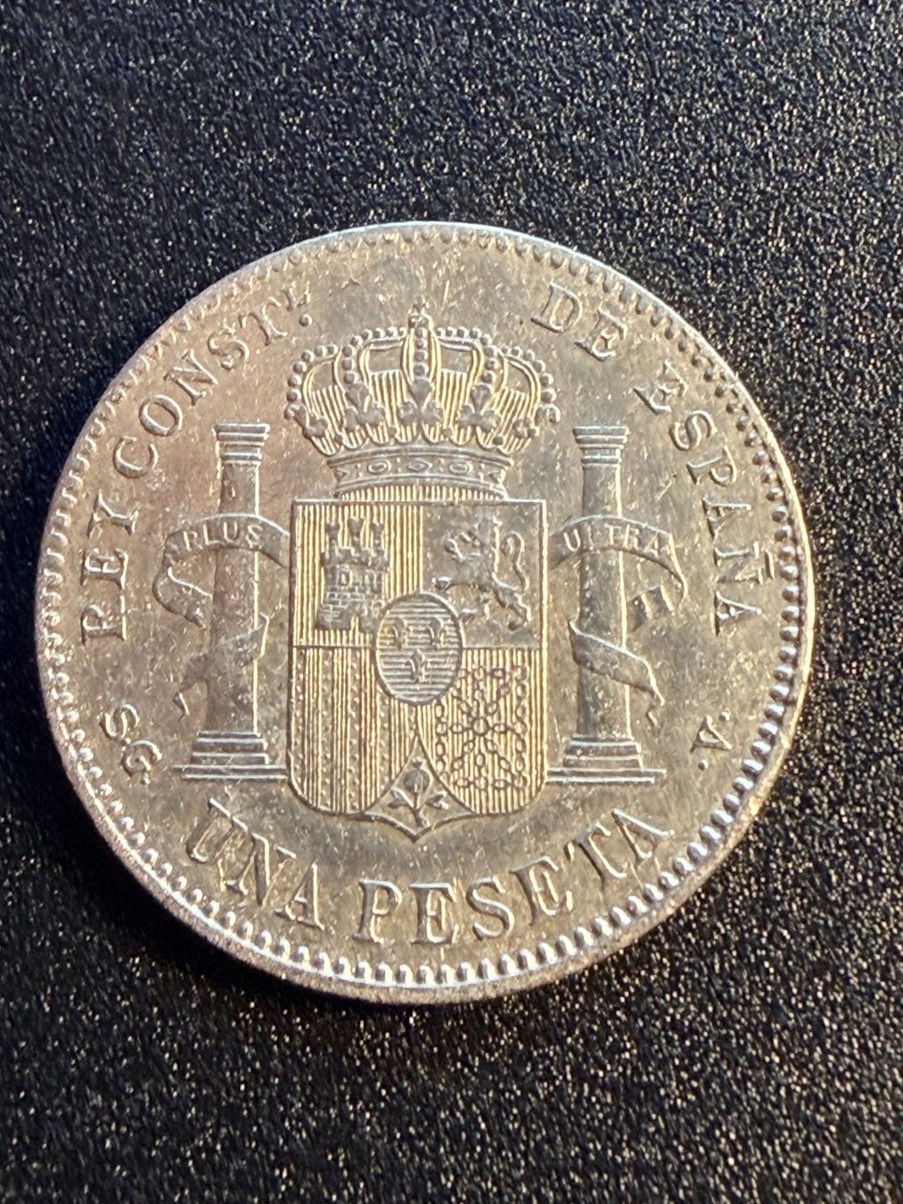 Tutti le monete: 1 Pesetas 1899 Spanien - Silber 835/1000 – Usato da Gams venduto da Rhi-Taler 1