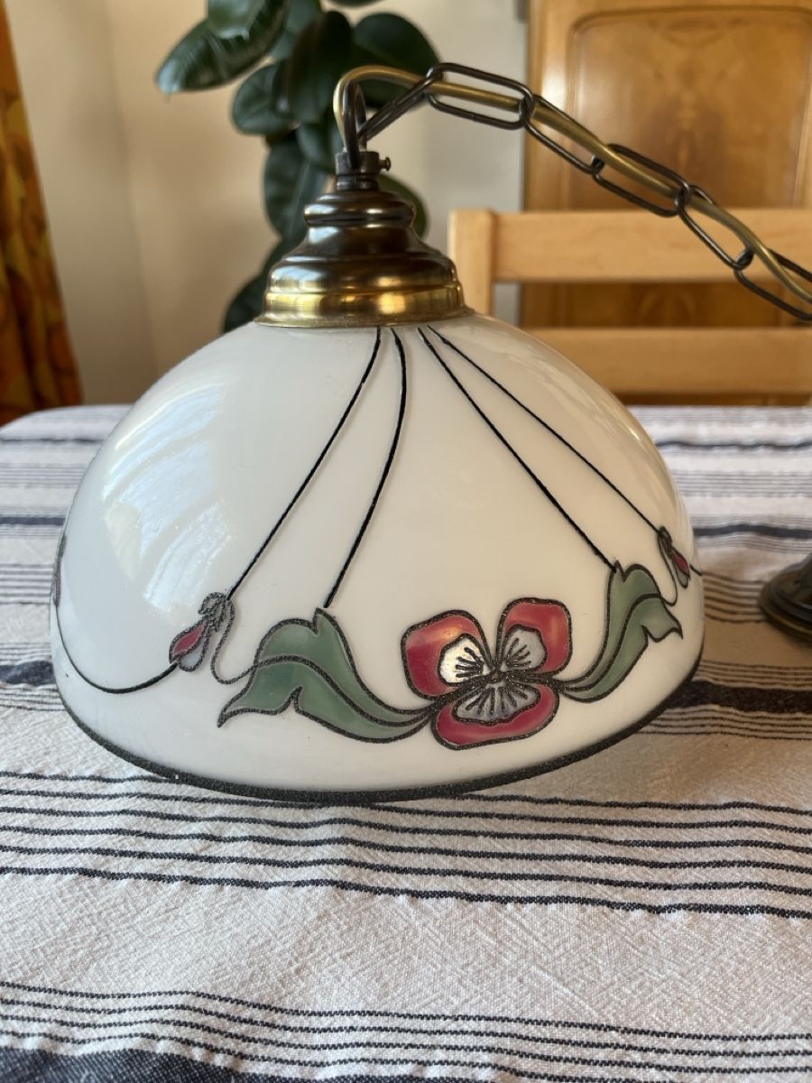Lampadari & plafoniere: Hängelampe Glas mit Blumenmuster sehr schöner Zustand – Usato da Widnau venduto da bogi012 1