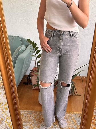 Highwaisted Jeans von Trendyol. Hell Grau. Gr. 36.