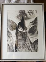 Tableau montagne encadré CHS Fouchez Lausanne 42cm x 53cm