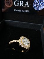 Bague argent avec diamant de moissanite de 2 ct certifié GRA