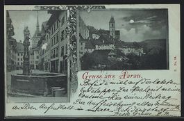 AK Aarau, Brunnen, Ortsansicht, 1898