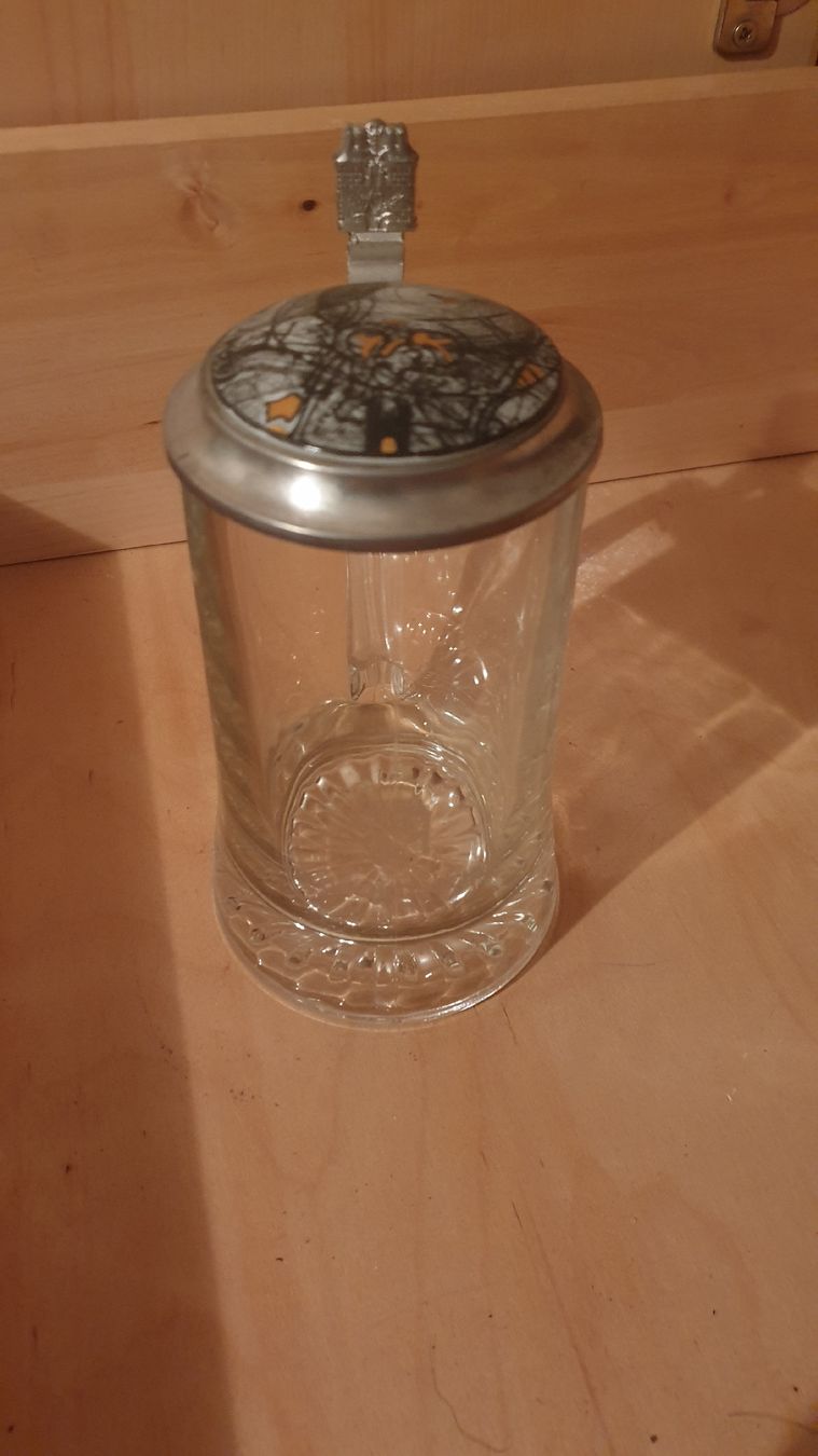 Feldschlösschen Bicchieri: Bierhumpen mit Zinndeckel – Nuovo e nell'imballaggio originale da Schupfart venduto da Peggy2002 1