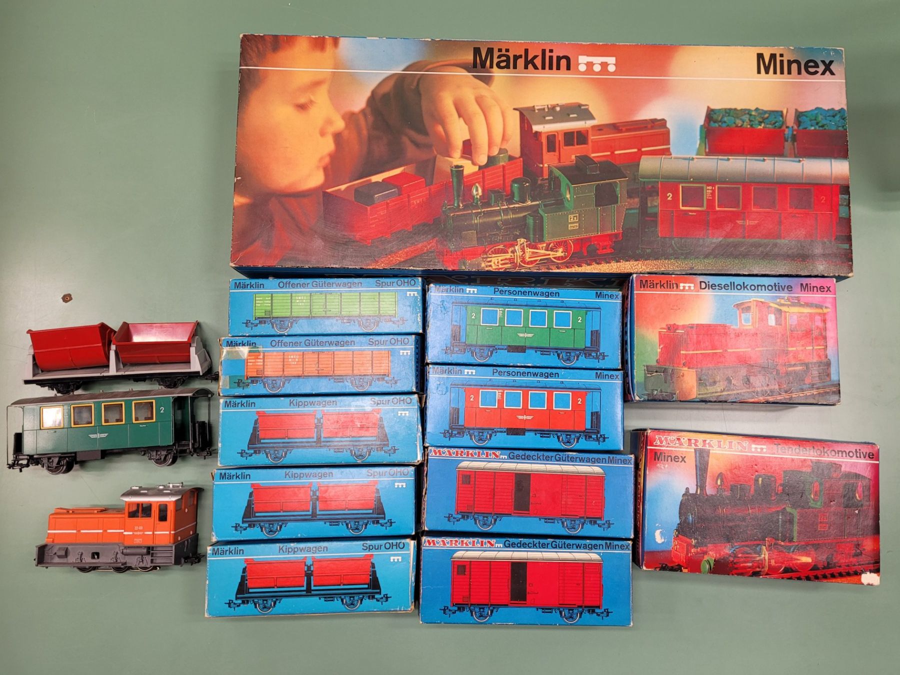 Märklin Modellini di ferrovie: Grosses Märklin Minex Set, Spur 0e – Usato da Perlen venduto da AhvidEvG