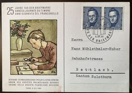 Tag der Briefmarke 1961 auf Originalkarte, SBK 12 Fr.