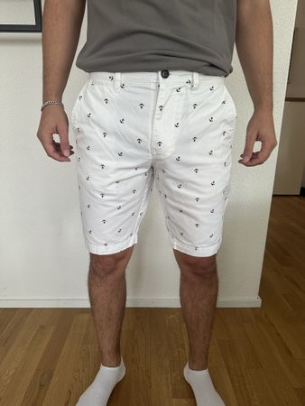 Herren Shorts Manor weiss Anker Muster Grösse M 