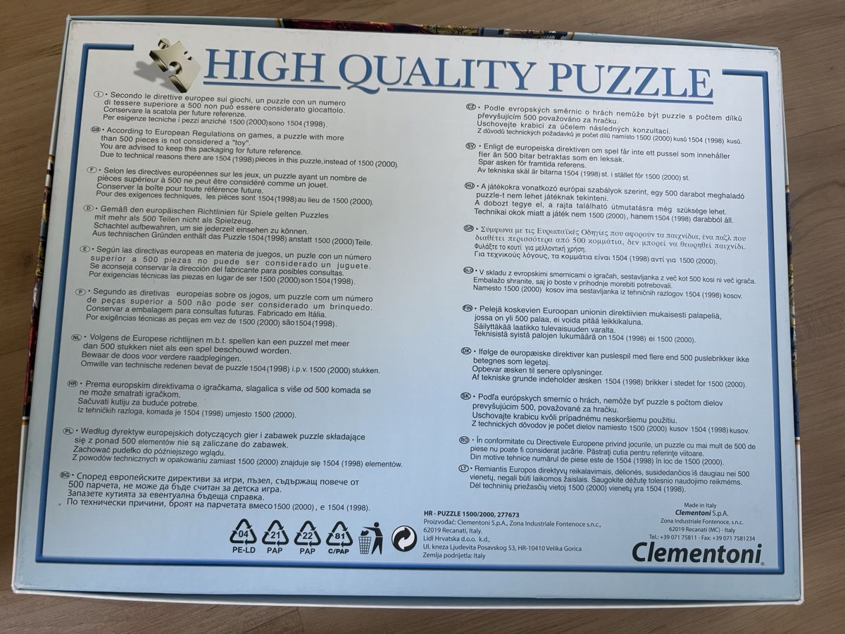 Puzzle: Clementoni Puzzle 1500 Teile – Usato da Riniken venduto da Eliane8 1