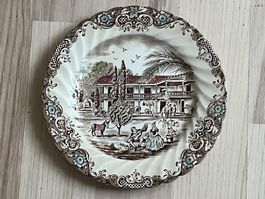 STEINGUT-ZIER-/UNTERTELLER von „Heritage Hall“ GB / Vintage