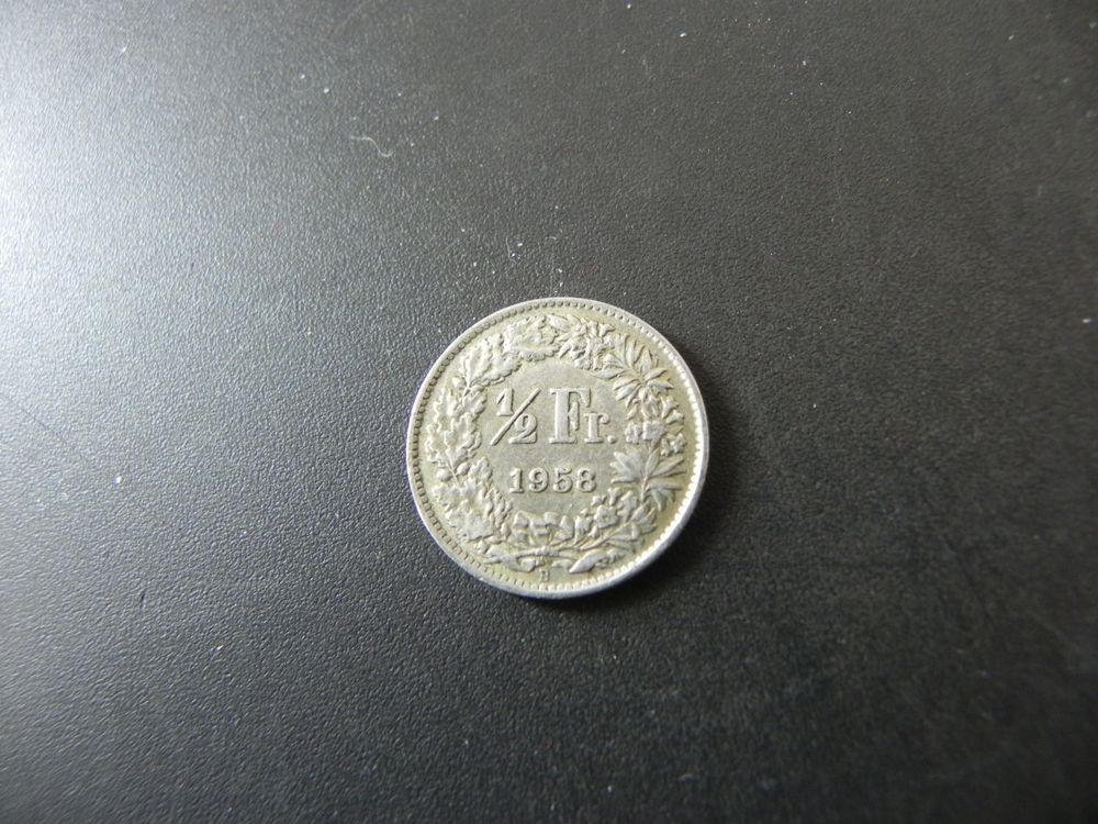 Schweiz 50 Rappen 1958 B Silber (Gebraucht) in Biel/Bienne für CHF 1.9 ...