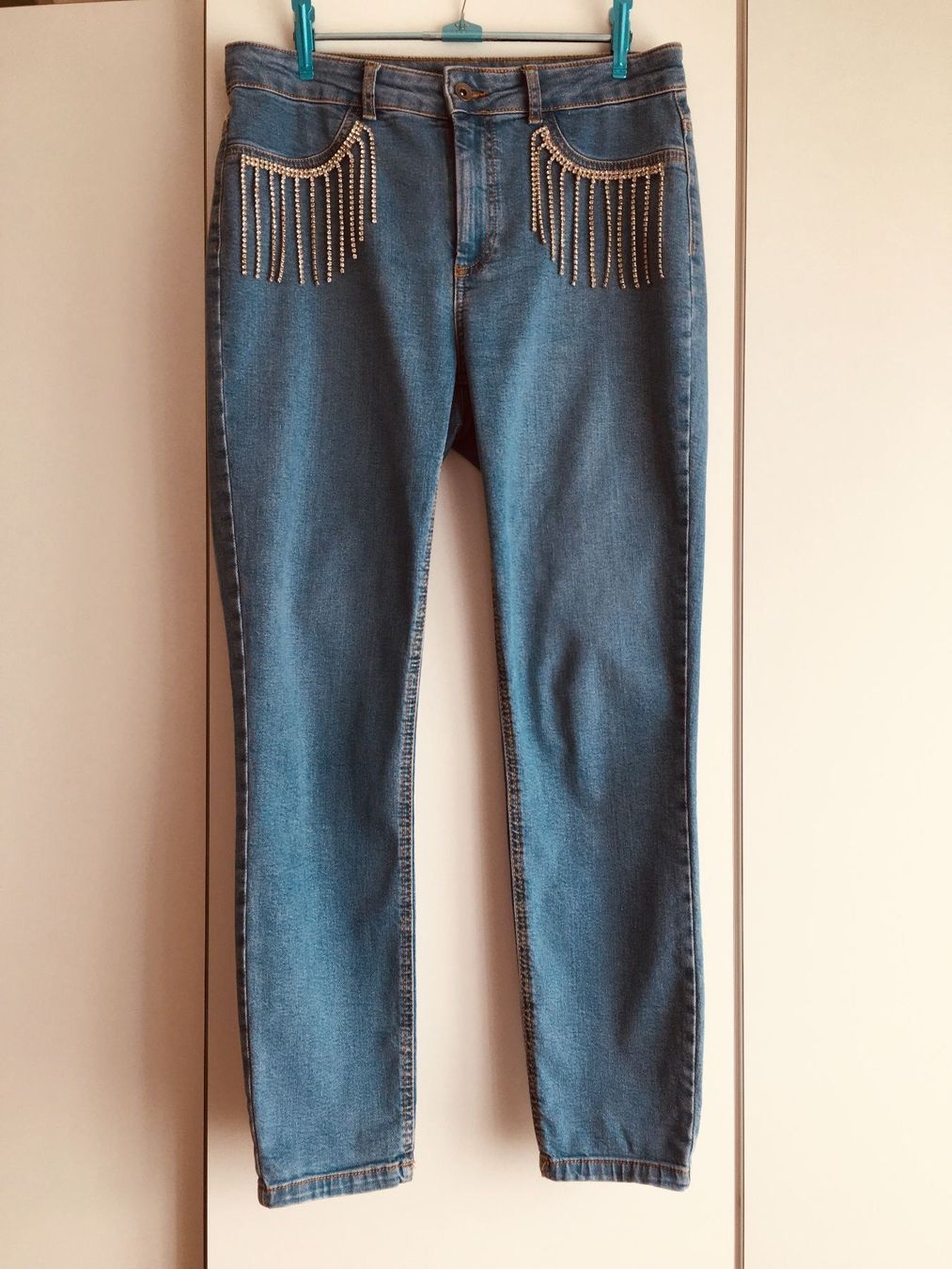 Jeans: Coole blaue Jeans mit Strass-Steinen – Gebraucht aus Bern von Smile-2707 5