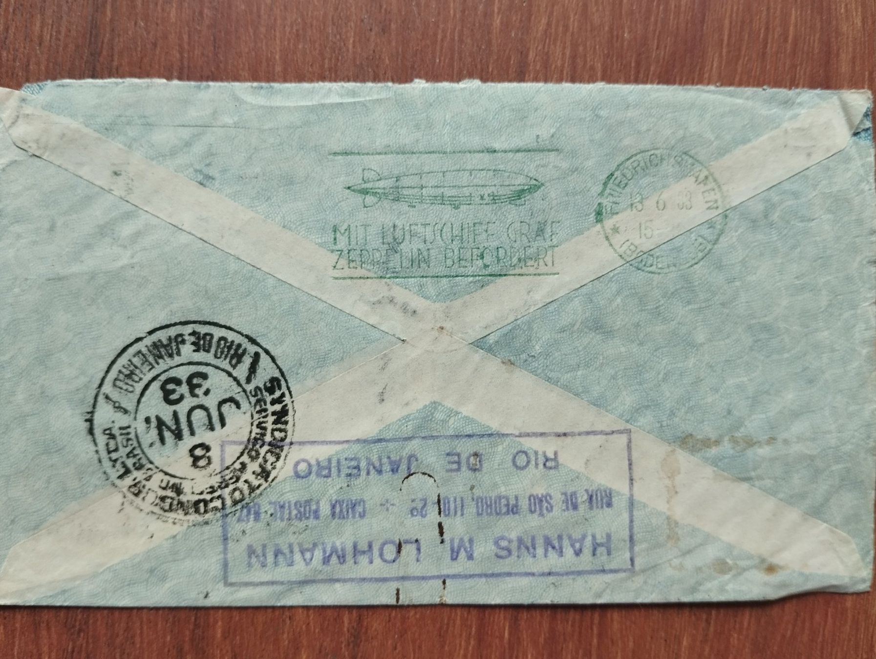 Tutti i francobolli: Zeppelin von Brasilien 1933 – Usato da Villars-sur-Glâne venduto da MiguelDelgado 1