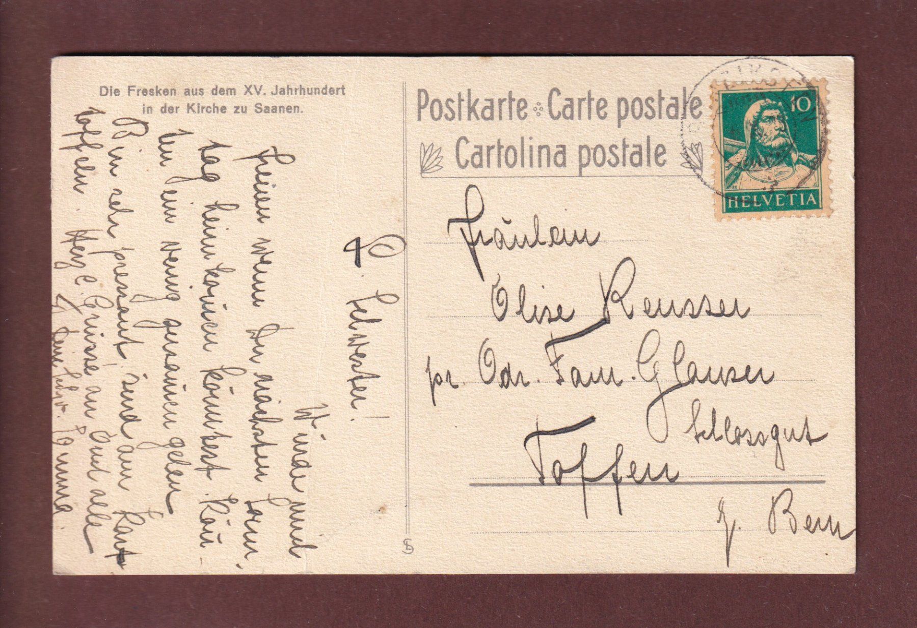 Cartoline postali: Kirche zu SAANEN – Usato da Pully venduto da nicecards 1