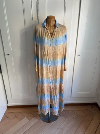 LABAL - Blusenkleid hellblau-terracotta