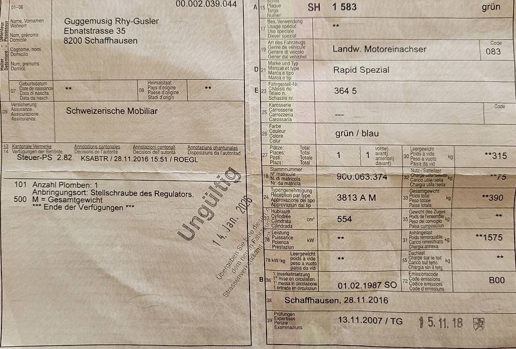 Tracteurs: Motoreinachser – D'occasion à Schaffhausen par 0607