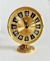 Vergoldete Tischuhr Vintage mit Weckerfunktion  8Tagewerk