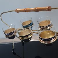 Mid Century 50er 60er Jahre Vintage Schnapsgläser im Träger
