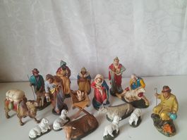 Weihnachts Krippenfiguren, 16 teilig, 1962, US Zone-BRD