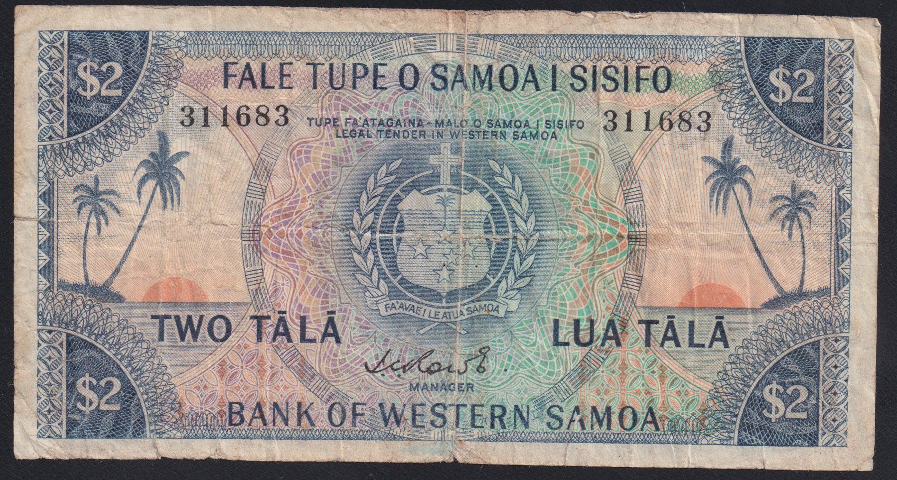 Billets de banque: Samoa 2 Tala 1967 – D'occasion à Brugg AG par banknoten_muesli