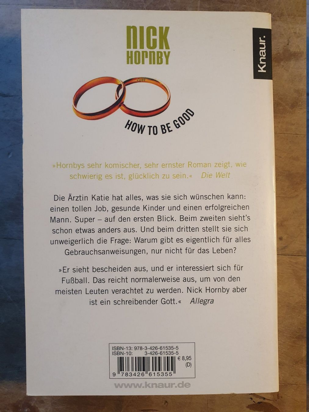 Libri: How To Be Good Nick Hornby Knaur – Usato da Zürich venduto da loosebone 2