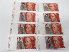 8 Schweizer 10 er Note / Banknote alte Serie 10er CHF