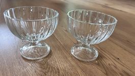 2er Set Dessertschalen / Glasschalen Vintage / Eisgläser ...