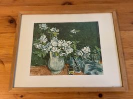 Bild Blumenstillleben in Holzrahmen gebraucht gerahmt