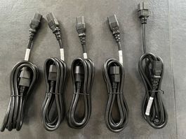 5x Stromkabel / Netzkabel  / 2m lang NEU 5x câble alimNEUF !