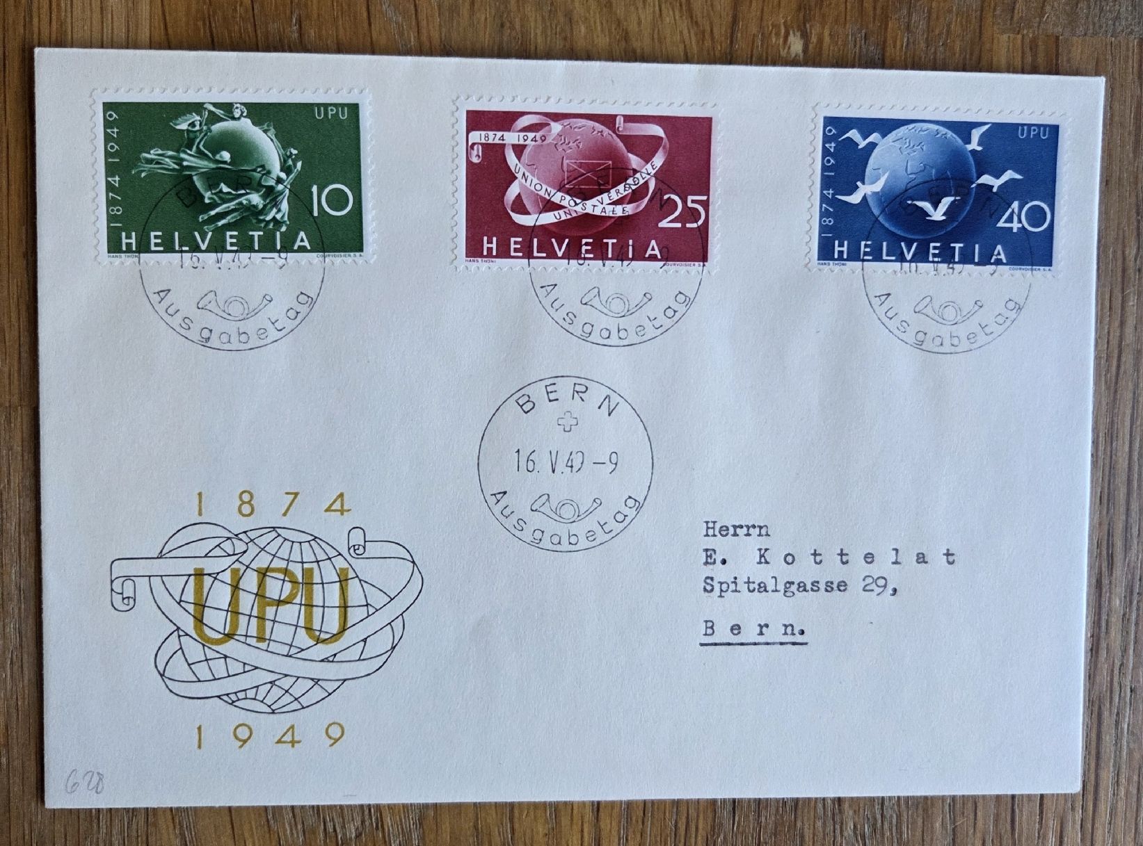 Tutti i francobolli: Alte Briefe von 1949 mit Schweizer Briefmarken - Top – Usato da Stans venduto da Ducati16 2