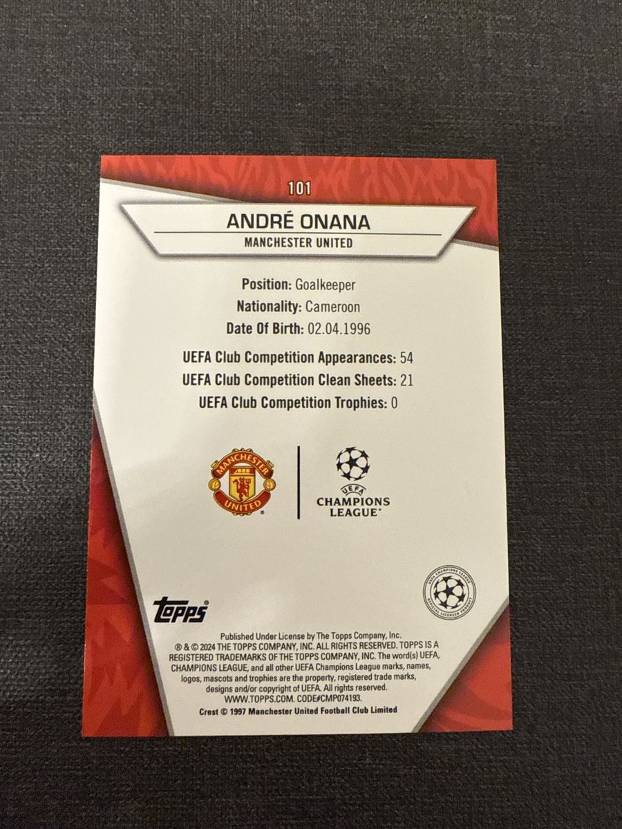 Topps Carte collezionabili: Topps André Onana Manchester United – Nuovo (secondo la descrizione) da Burgdorf venduto da Sports_Cards_3400 1