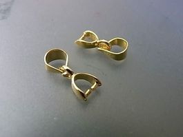 4 Anhängerschlaufen goldig 13mm