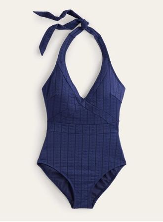 Badeanzug Boden Kefalonia bodyshaping blau mit Muster XS/S