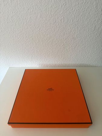 Hermes Schal Wolle Grau mit Muster und Originalbox