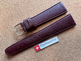 20mm Kaufmann Leder braun-rot, Uhrenband Ersatzarmband