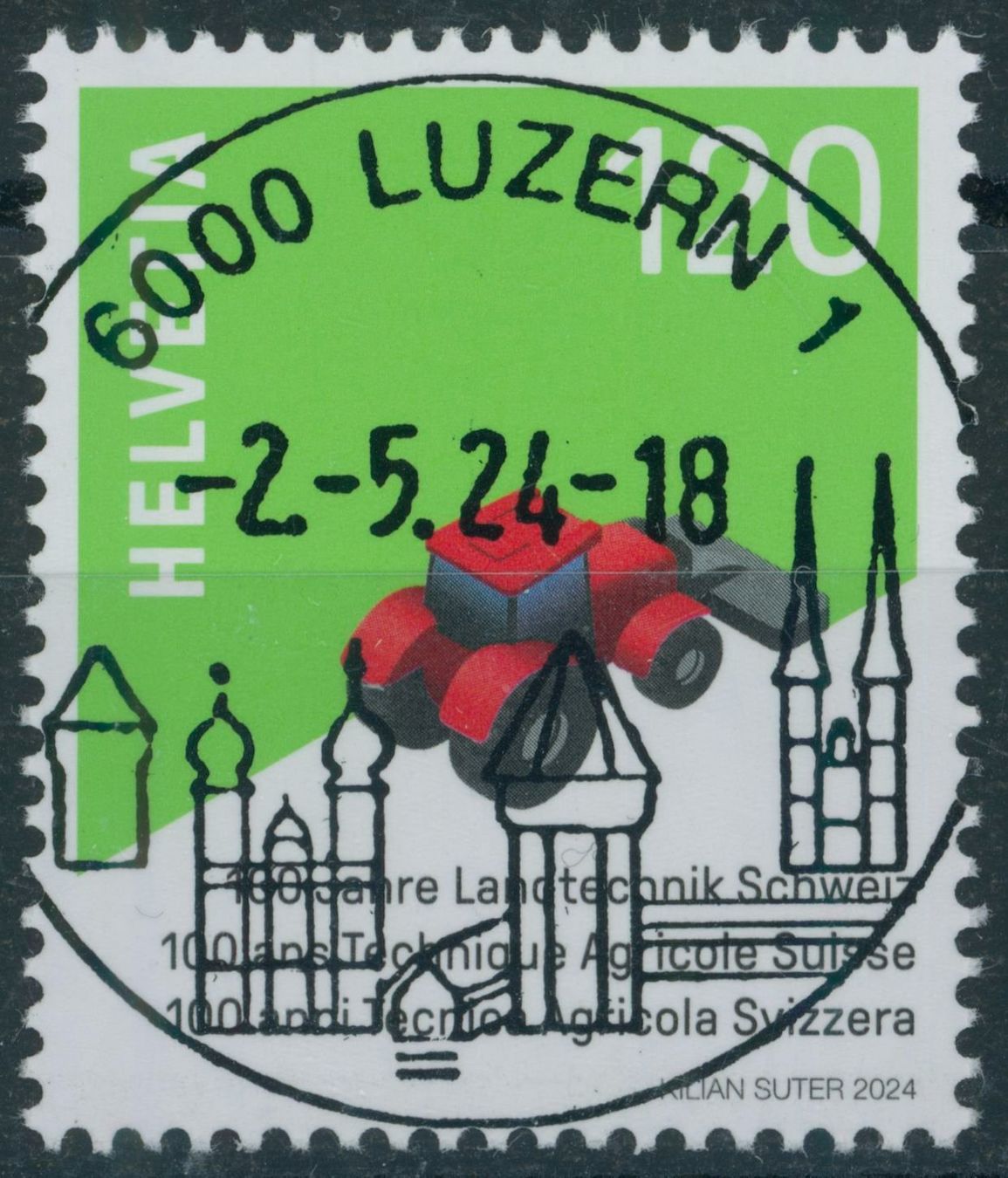 Alle Briefmarken: 2024 - Landtechnik - Ersttag Voll Stempel ET – Gebraucht aus Schindellegi von leecollect